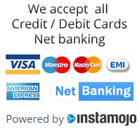 Payment options - We accept all credit/debit cards & Netbanking